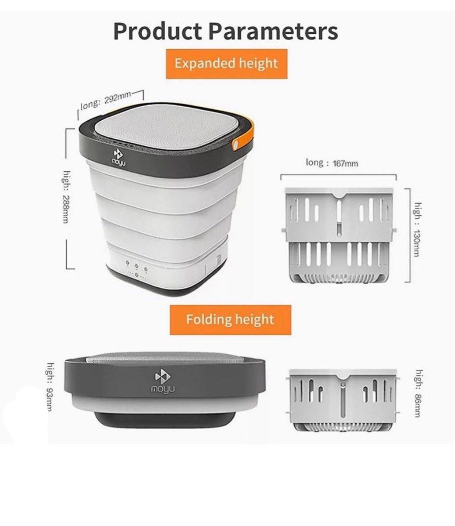 Moyu foldable mini washing machine gen2, TV & Home Appliances, Washing