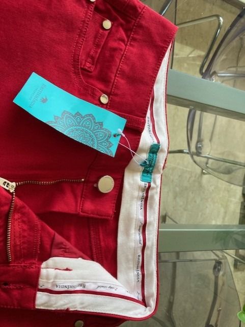 Girls red jeans on sale