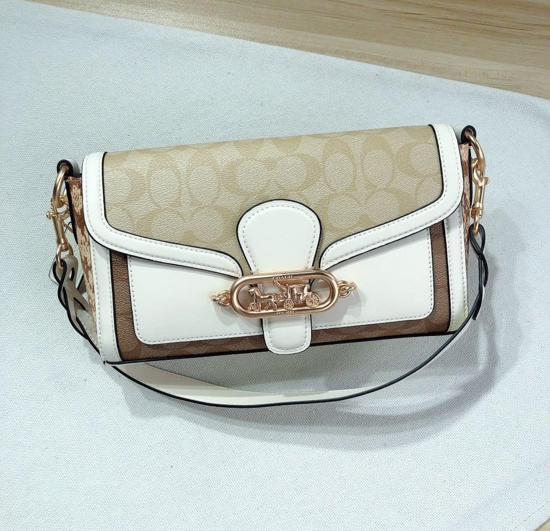 Jade shoulder bag in blocked signature canvas clearance
