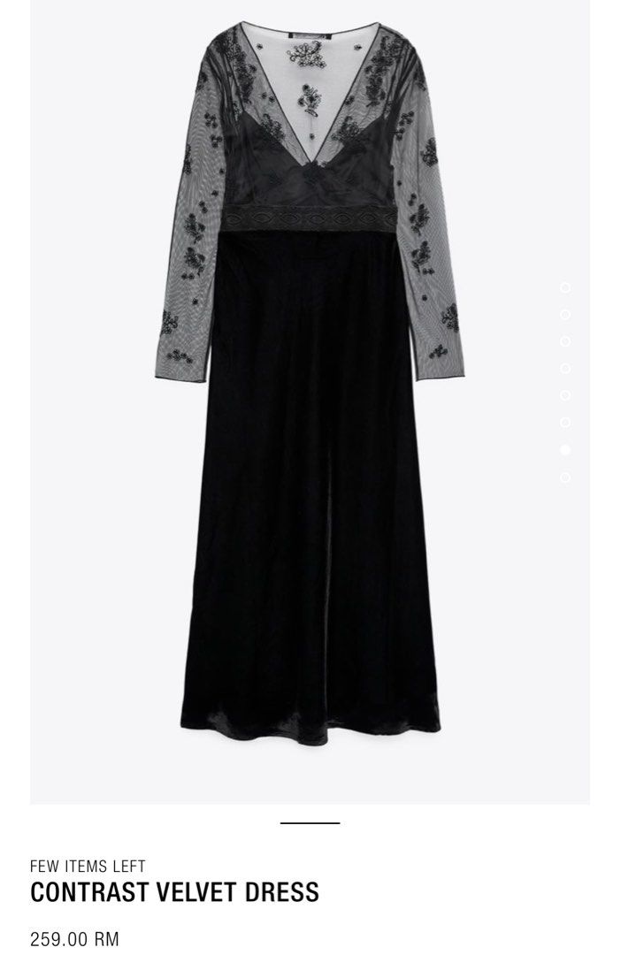 Contrast velvet dress zara new arrivals