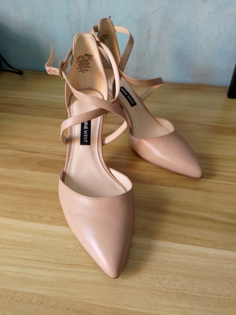 Nine West Mig B Light Natural Leather Size 6.5 Women s Fashion Footwear Heels on Carousell