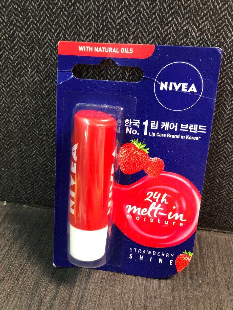 Nivea Fruity Strawberry Shine Lip Balm, Beauty & Personal Care, Face, Face Care on Carousell