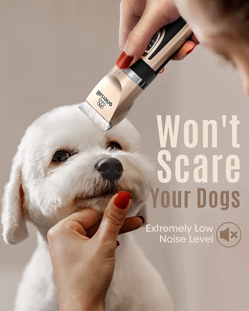 oneisall Dog Clippers Low Noise 2 Speed Quiet Dog Grooming Kit