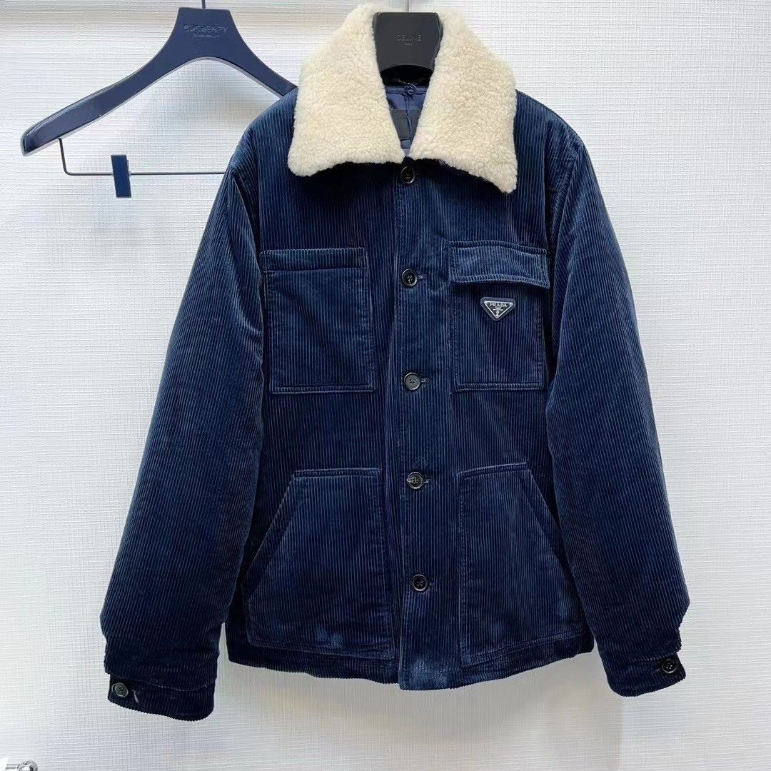 P R A D A Collared corduroy jacket, Men's Fashion, Coats, Jackets and  Outerwear on Carousell