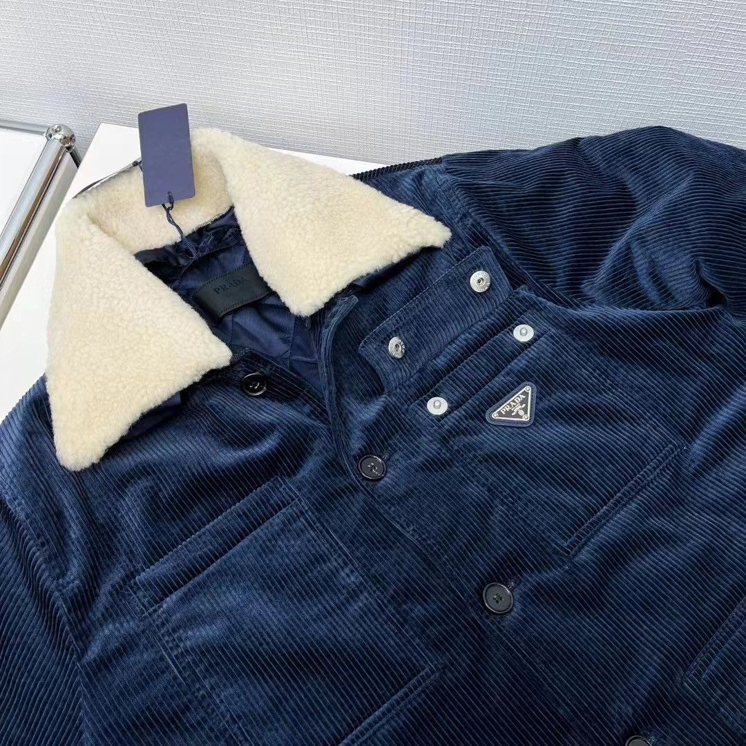 P R A D A Collared corduroy jacket, Men's Fashion, Coats, Jackets and  Outerwear on Carousell