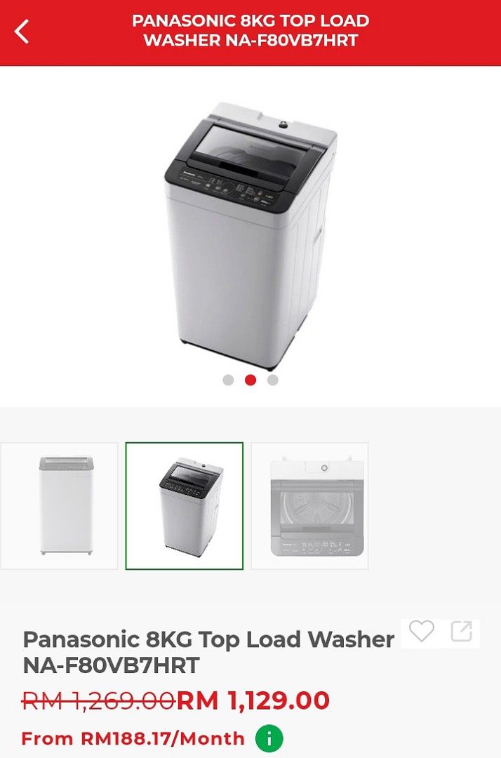 PANASONIC 8KG TOP LOAD WASHING MACHINE, TV & Home Appliances, Washing