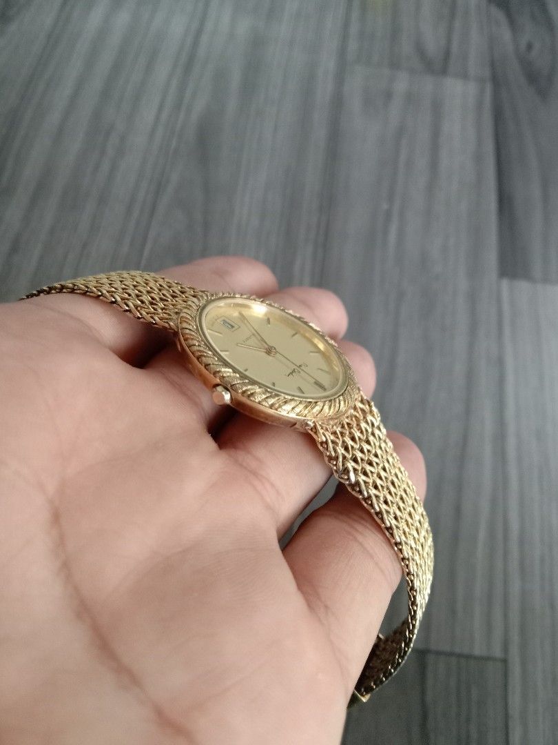 Jual Jam Tangan WANITA Fashion L.V Rantai - Full Gold, 3.5cm