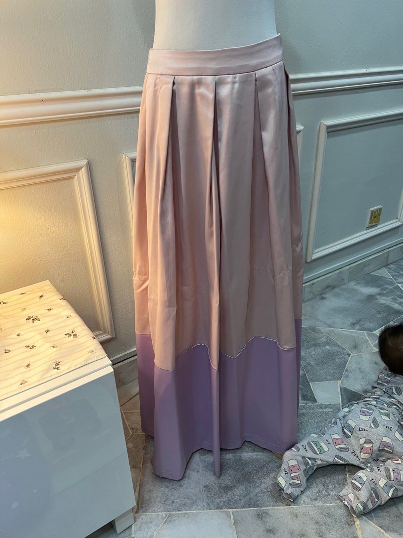 Missguided pleated maxi skirt in deals pink