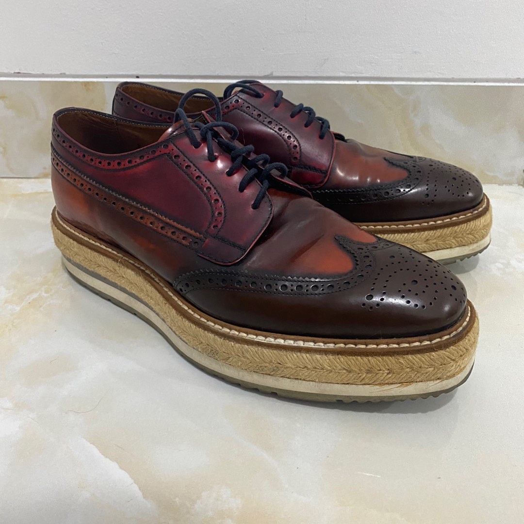 Prada Brogue Espadrilles Wingtip, Men's Fashion, Footwear, Dress Shoes on  Carousell