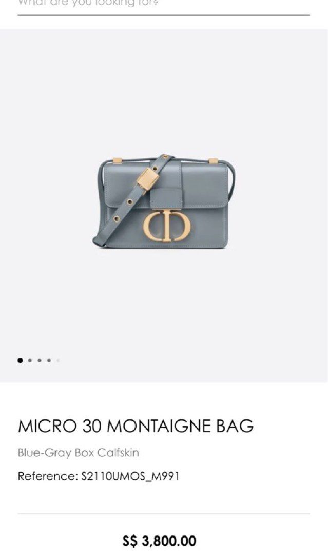 30 Montaigne Micro Bag Black Box Calfskin