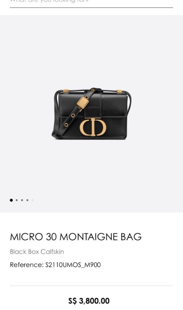 Dior - 30 Montaigne Micro Bag Black Box Calfskin - Women