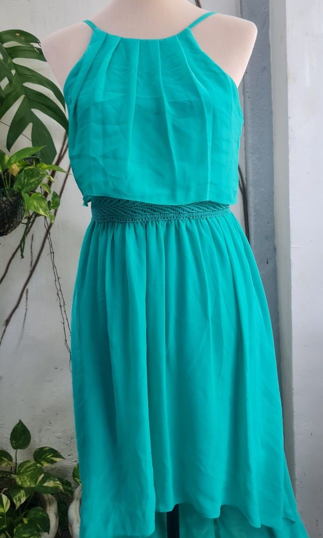 Pre owned: sheer teal dress (Category: Dresses) located in Binan City. Submitted by thefayeshop (Listing ID 1200080302, Image 1). Description: this is greener in person..