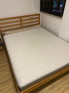 Preloved queen size bed frame and mattress