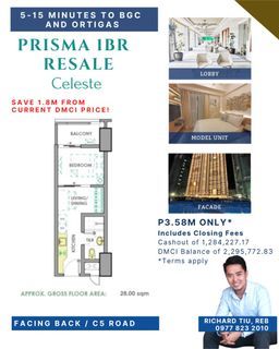 Prisma Residences 1BR One Bedroom Celeste near BGC and Ortigas FOR SALE C017