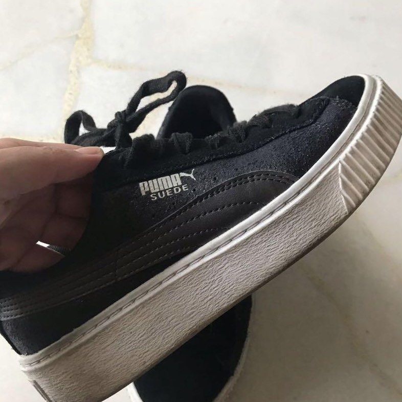 Puma Suede Platform Core Black Shoes US 6.5 EUR 37