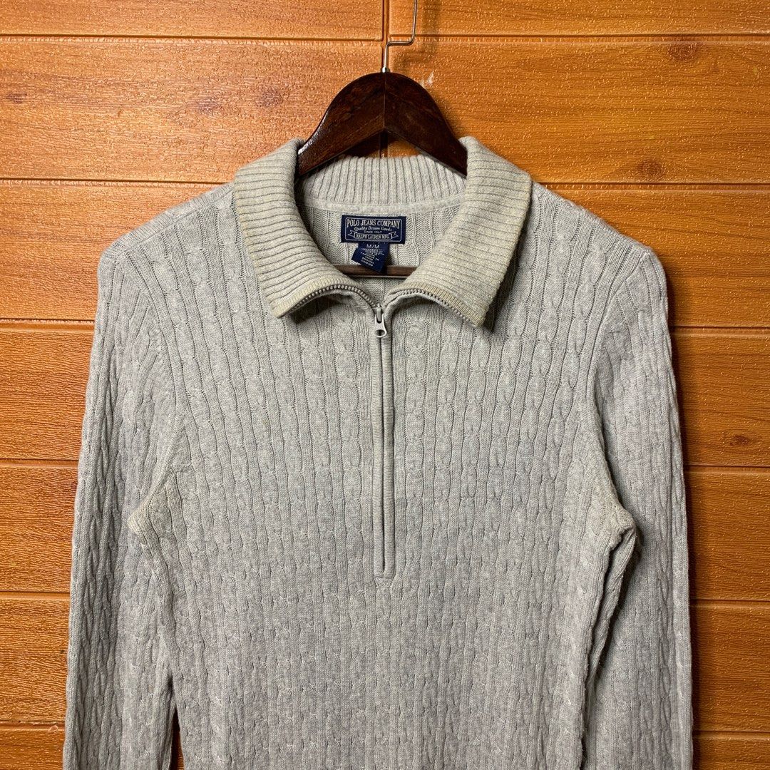 Ralph lauren cable discount knit quarter zip
