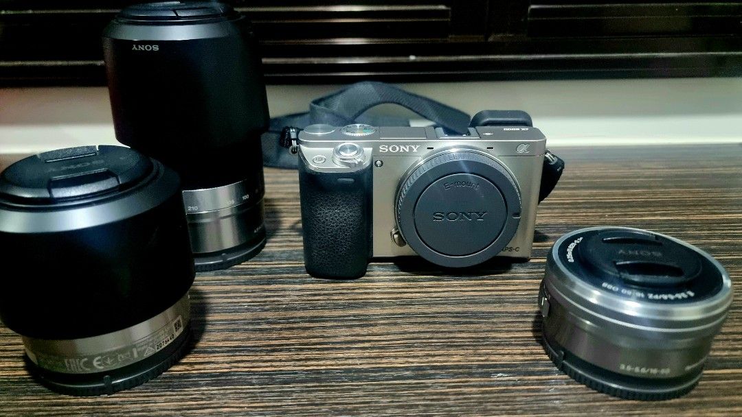 Sony A6000 + 3 Lens (kit, zoom and portrait), Photography, Cameras on Carousell