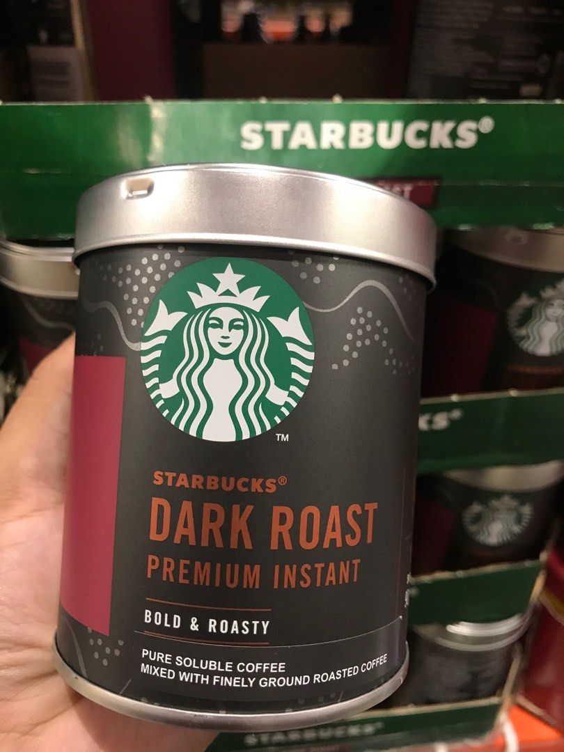 Starbucks Dark Roast Premium Instant Tin 90g, Food & Drinks, Packaged
