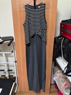 Strip Grey Maxi Dress