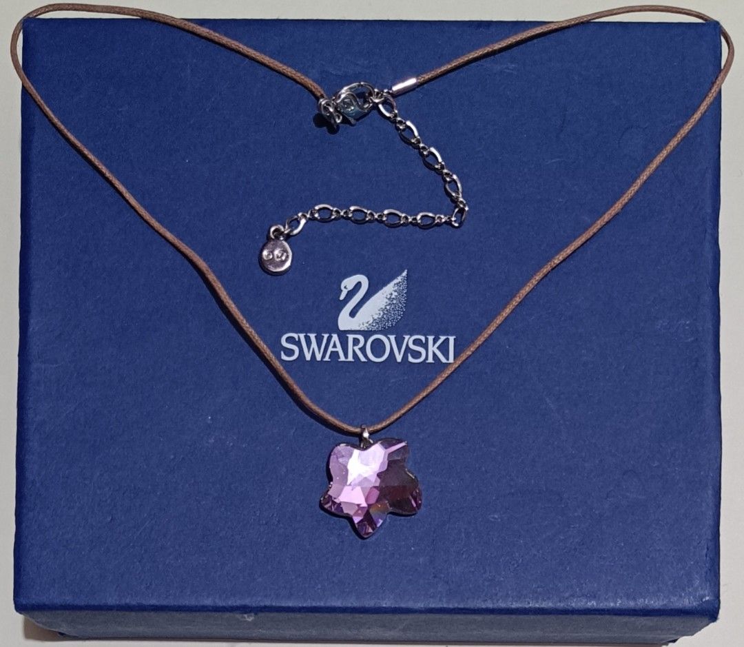 Swarovski online leather necklace