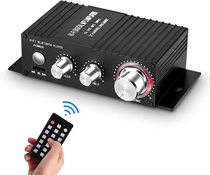 T710 Mini Bluetooth Audio Amplifier Receiver Stereo Power Amp Remote ...