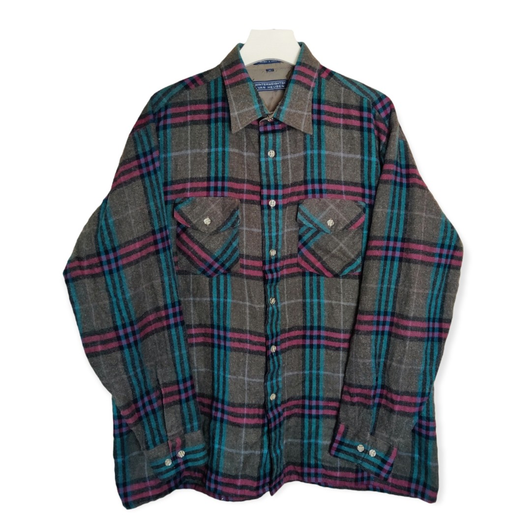 (XXL) VAN HEUSEN Winter weights Flannel Overshirt, Men's Fashion, Coats ...