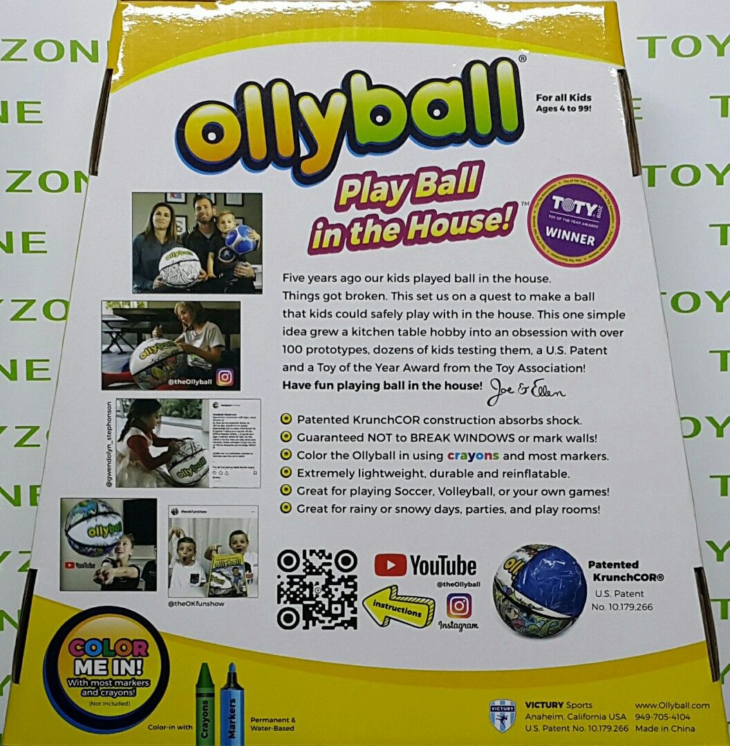 Ollyball - Ballon Coloriable Pour Jouer En Intérieur, Taille S (31cm), Pour Enfants à Partir De 4 Ans