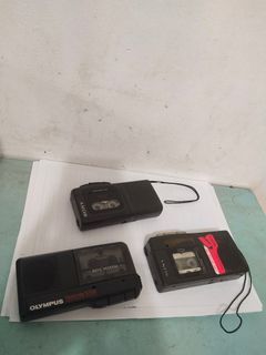 vintage "Micro-Cassette Recorders"/ALL NOT WORKING/Olympus & 2 SONY/display or restore
