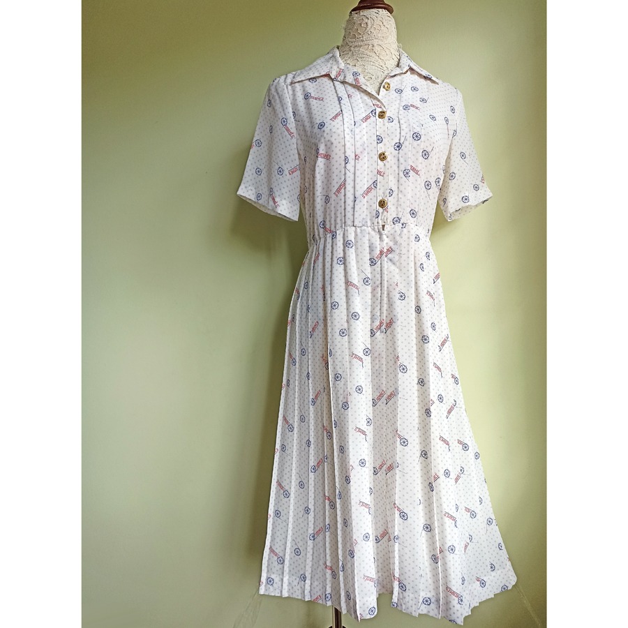 Classic front pleated dress main image 0