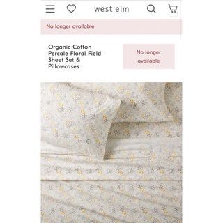 West Elm 100% Organic Cotton Percale Bed Sheet | King 78x80x15 inches