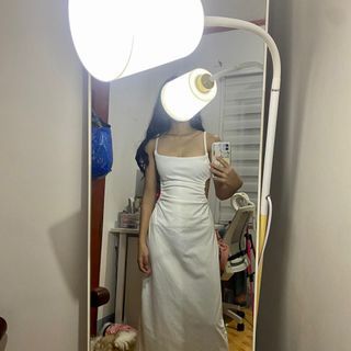 White Long dress with 2 side cuts