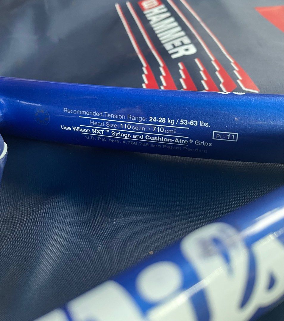 WILSON TENNIS RACKEThammer oversized 5.8; SO ZORB GROMMETS, Sports