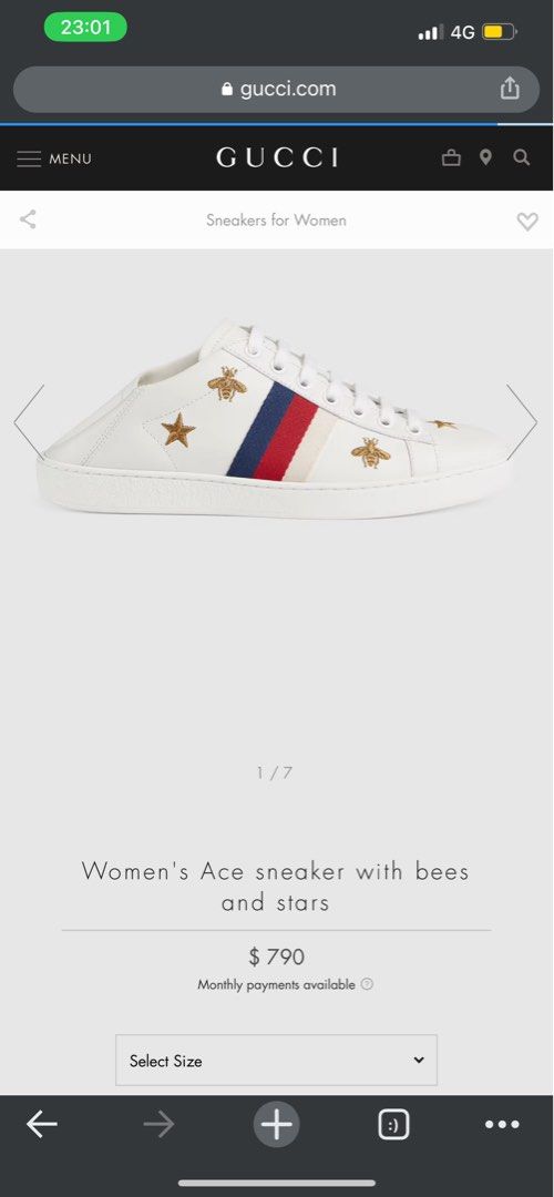 Women s Ace sneaker with bees and stars Women s Fashion Footwear