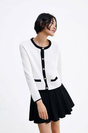 Zara Black White Knit Cardigan, Women's Fashion, Tops, Longsleeves on  Carousell