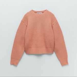 Zara Cropped Chunky Knit - Peach BNWOT