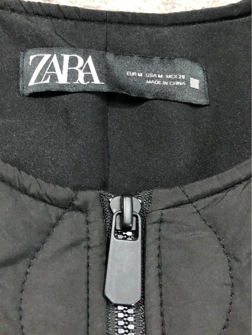 ZARA Quilted Jacket Short Cropped Full zip Medium 46x23, Women's