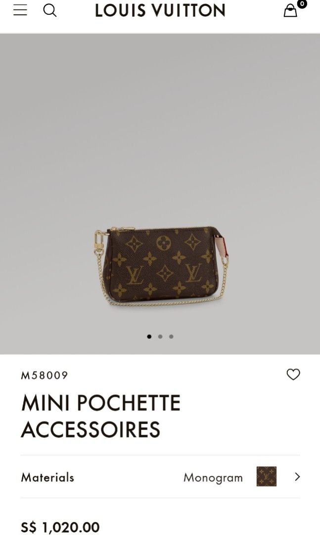 100% Authentic Monogram Mini Pochette Accessories Fullset Price