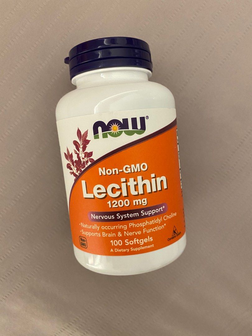 100New Now Lecithin 1200mg NonGMO for clogged ducts, Health