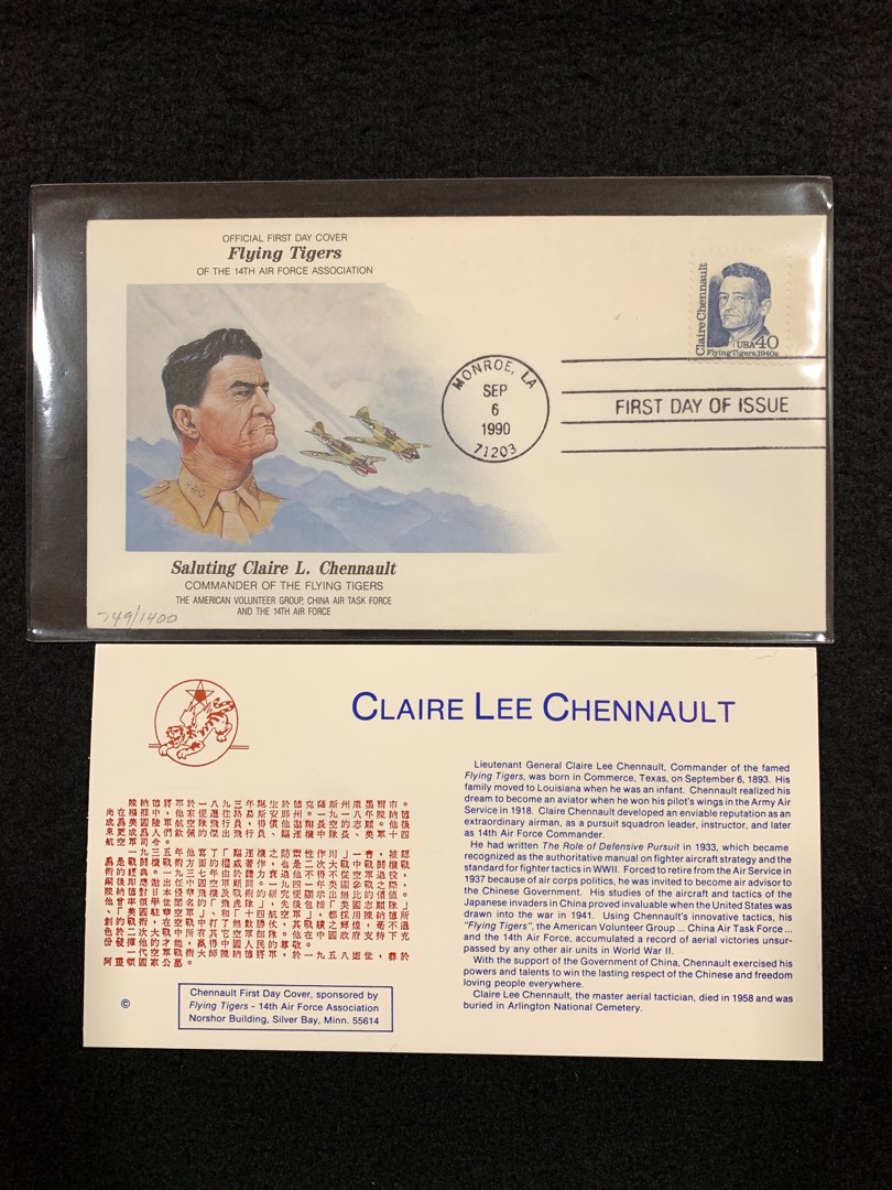 1990 USA Claire Lee Chennault Issue Of The Famed Flying