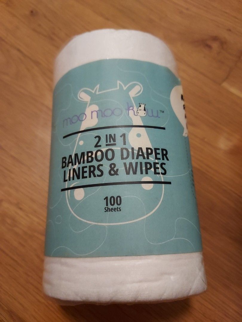 2 in 1 bamboo diaper liners and wipes, Babies & Kids, Bathing