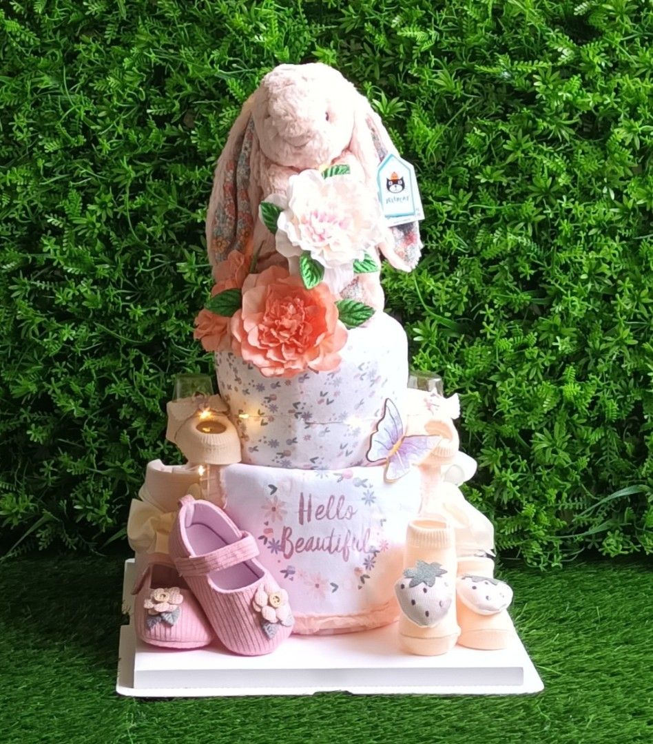 2 tier Jellycat diaper cake / diapercake / baby hampers / baby shower