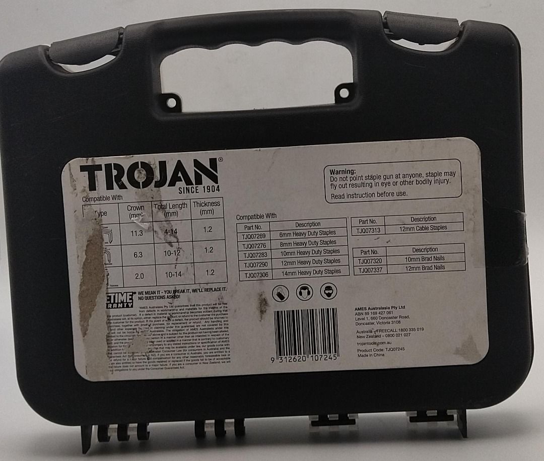 3 in 1 GUN TROJAN Staple Gun Heavy Duty Metal Stapler for Staples or