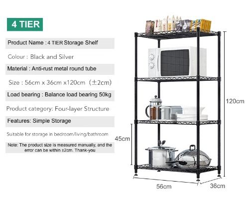 5 Layers and 4 Layers Multifunction Shelving Storage Shelf Unit Metal ...