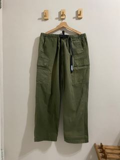 『二手』軍綠色拼接工裝長褲 2L