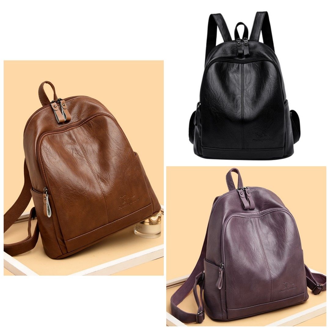 清現貨]精選推介真皮精選袋鼠牌女裝真皮背囊|Denglidaishu Genuine Leather Ladies Backpack [女士手袋背囊服飾書包時尚潮流禮物送禮精品飾物|Fashion,  Bag, Backpack, Wearing,