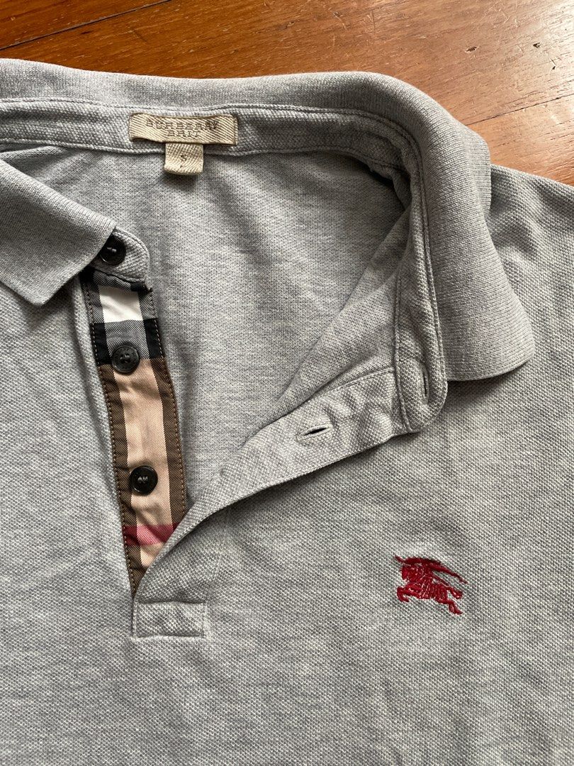 Grey polo shirt online with red horse