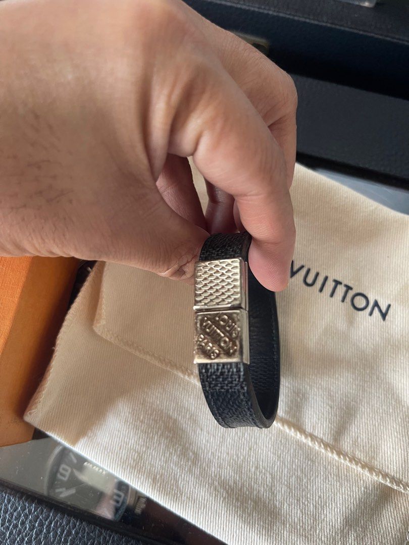 Authentic Louis Vuitton Damier Graphite Bracelet, Luxury