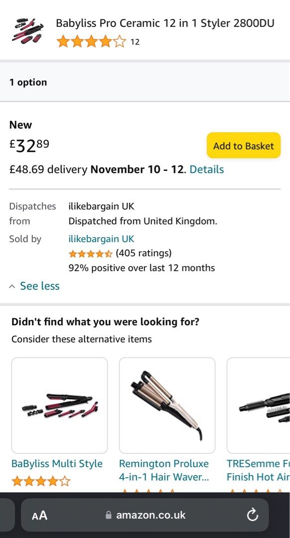 Babyliss 12 in 1 styler hot sale