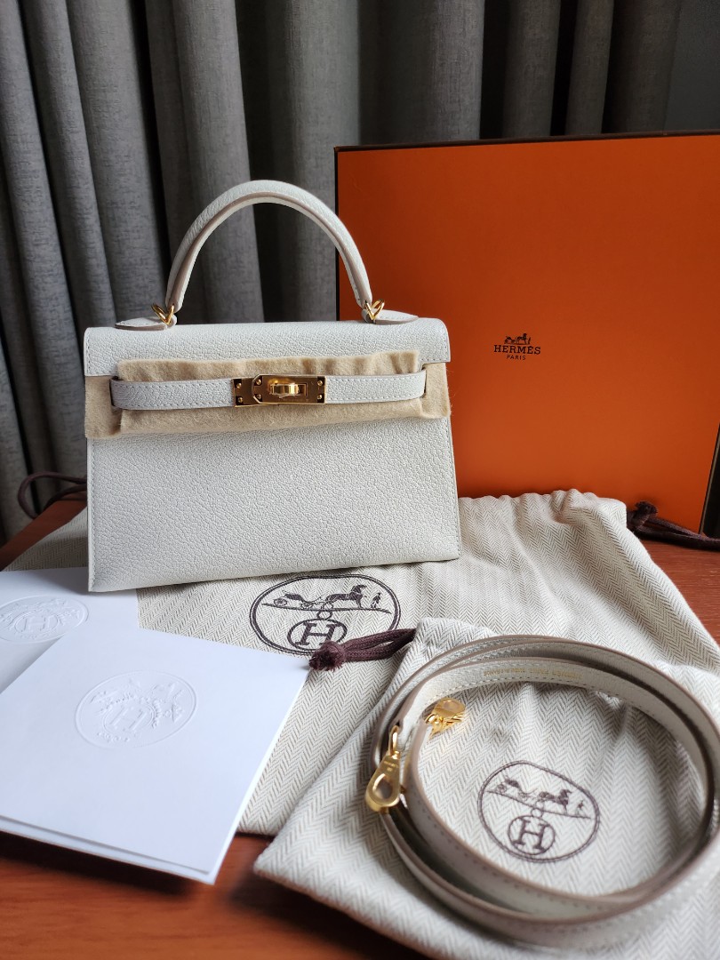 BN Hermes Mini Kelly Mushroom GHW U, Luxury, Bags & Wallets on Carousell