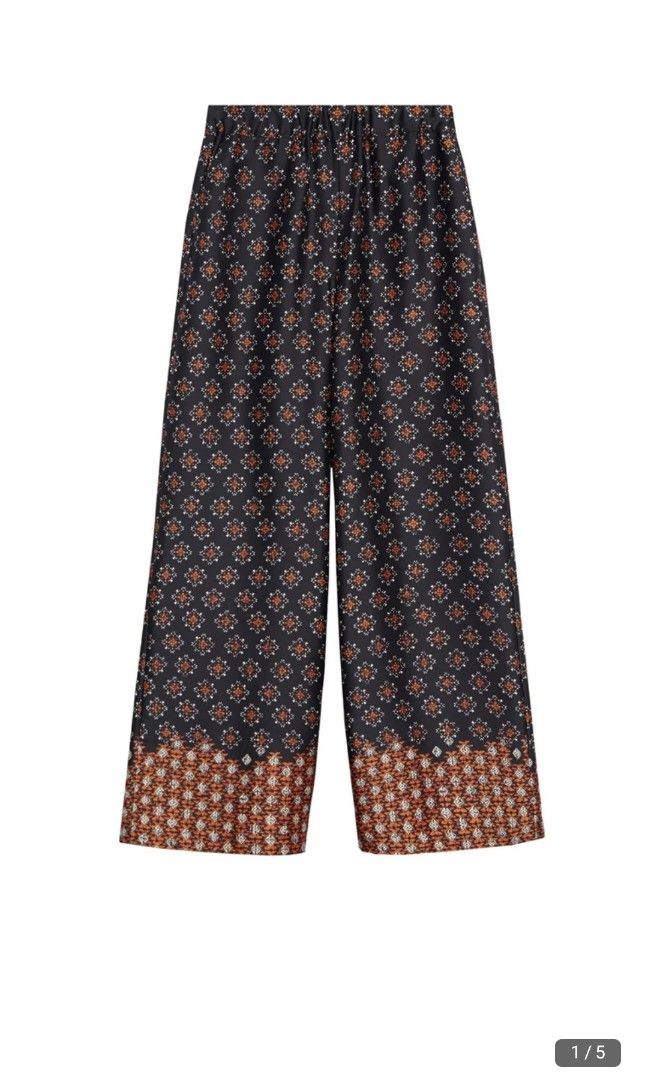 mango flowy printed trousers